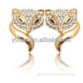 Lovely Design fashion Gold Rhinestone Earrings,Fox shape Diamond Animal Earrings